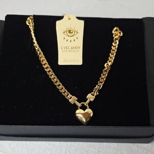 Eye Candy Gold Heart Pendant Necklace